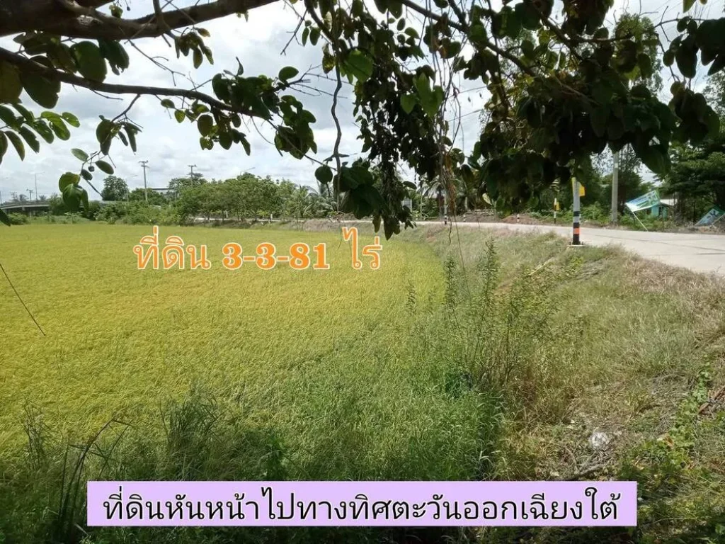 ขายด่วน ที่ดินติดคลอง 3-3-81 ไร่ หน้าติดถนนคอนกรีตสาธารณะ หลังติดคลองรางไทร ตบางภาษี อบางเลน