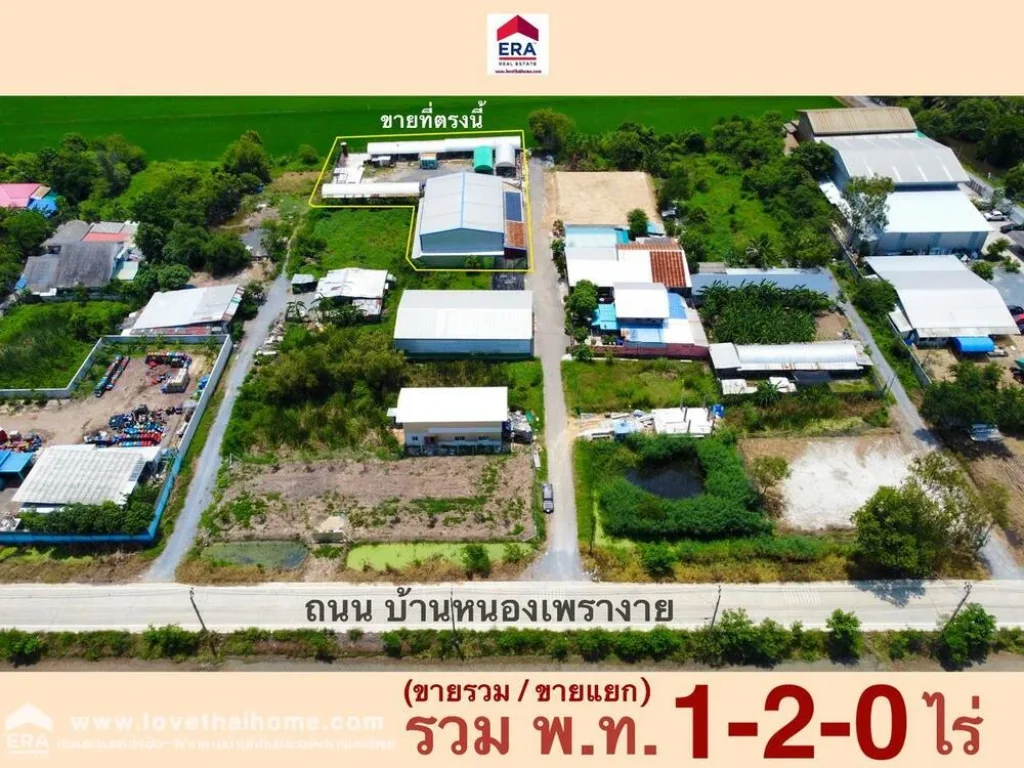 ขายโกดังออฟฟิตที่ดินถมแล้ว จนนทบุรี อไทรน้อย รวม 1-2-0 ไร่ ขายแยกรวม