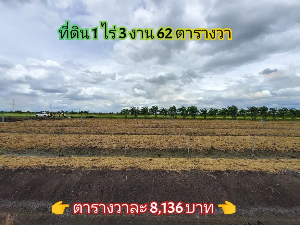 ขายที่ดิน 1-3-62 ไร่ติดถนนสาธารณะโซนสีเหลืองตคลองขวาง อไทรน้อย