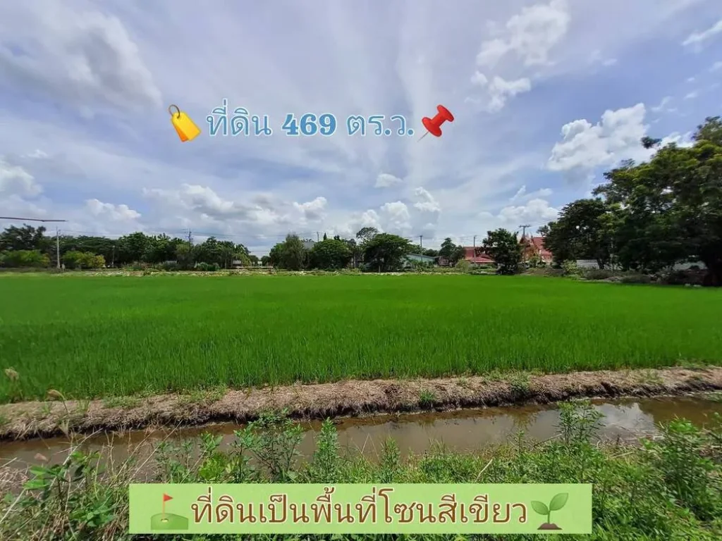 ขายถูก ที่ดินใกล้วัดมะสง 469 ตารางวา ติดซอยเมน คอนกรีตสาธารณะ ตทวีวัฒนา อไทรน้อย