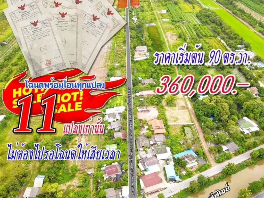 ที่ดินถูกมาก เริ่ม 90 ตรวโครงการบ้านสวยเกษตรคลอง10 รพีพัฒน์ ส่งต่อความสุข