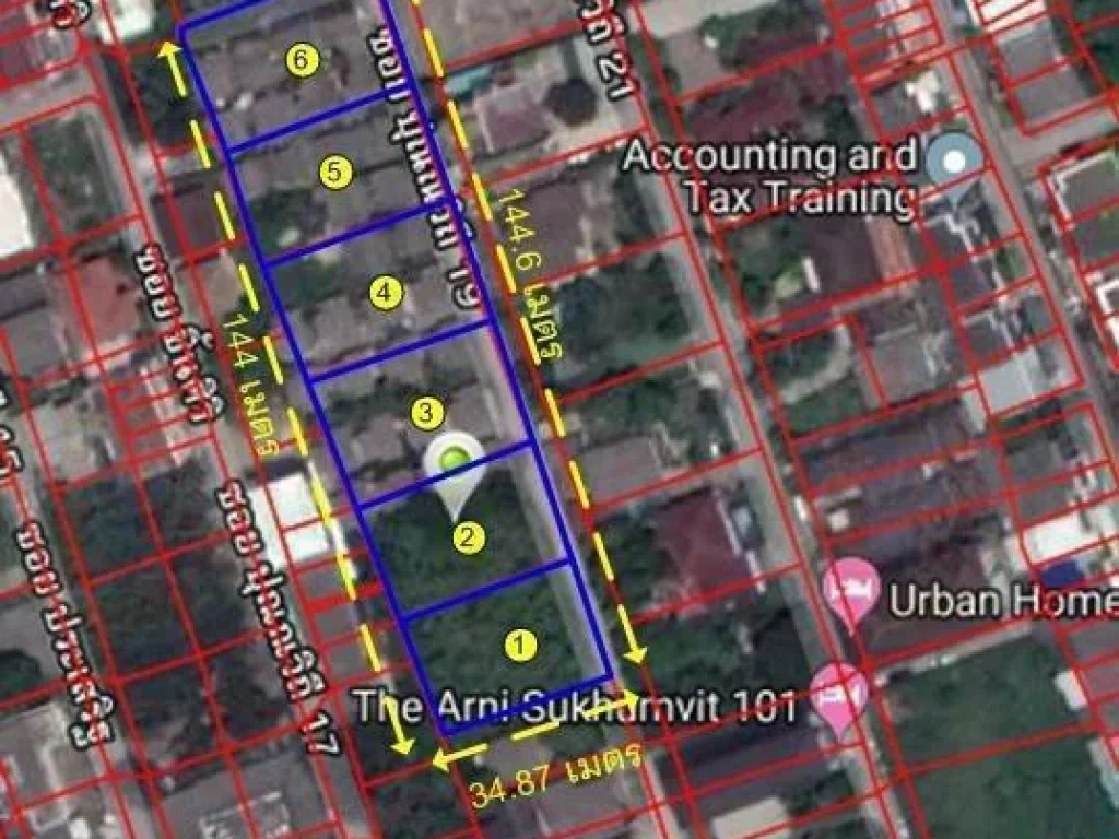 ขายที่ดิน 13183 ตรว สุขุมวิท 101 ปุณวิถีซอย 19 ถนนกว้าง 6 เมตร