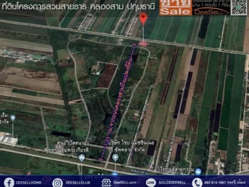 ขายที่ดินติดถนนปทุมธานี5021 2ไร่2งาน25ตรว สวนสายธาร เหมาะสร้างบ้าน ใกล้Motorwayบางปะอิน-นครราชสีมา