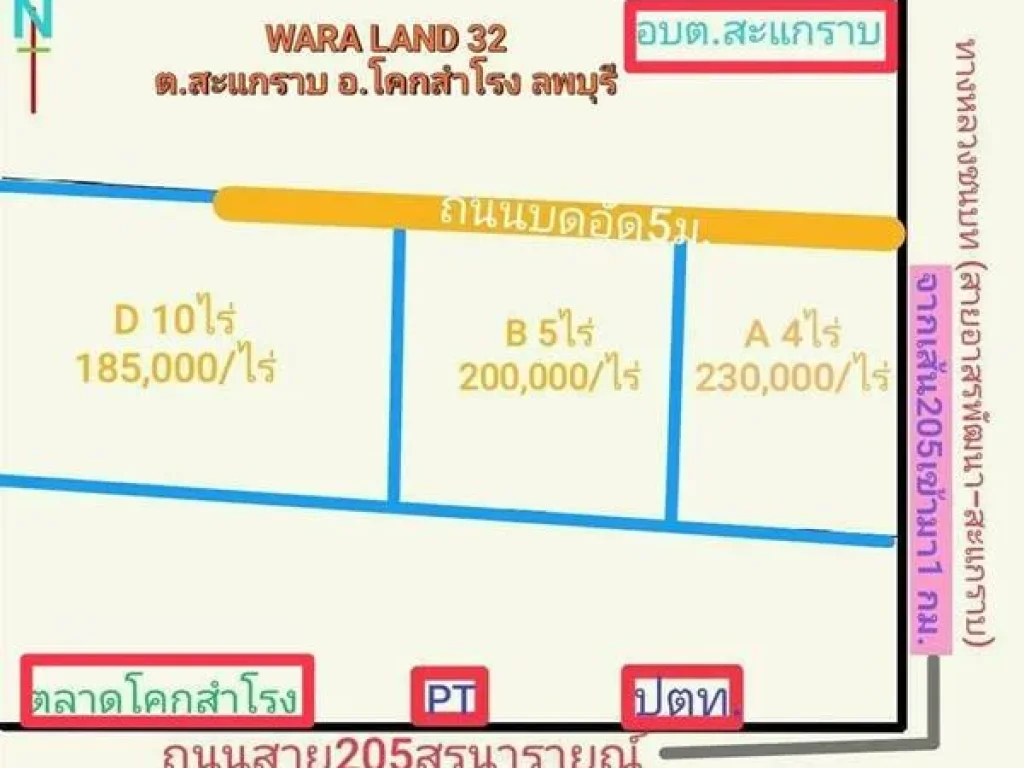 WARA LAND 32 ตสะแกราบ อโคกสำโรง ลพบุรี ที่สวย ทำเลดีติดถนนดำ