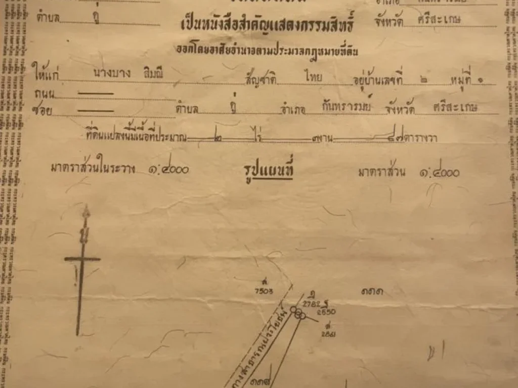 ขายด่วนที่ดิน ติดถนนใหญ่ ทำเลดี ราคาดี ต ดู่ อ กันทรารมย์ จศรีสะเกษ