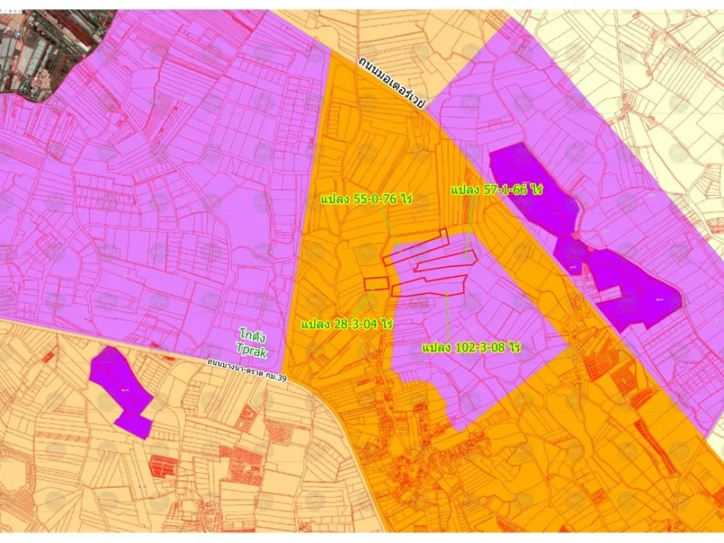 ขายที่ดินพื้นที่สีม่วง 215 ไร่ บางนา กม39 บางปะกง ฉะเชิงเทรา