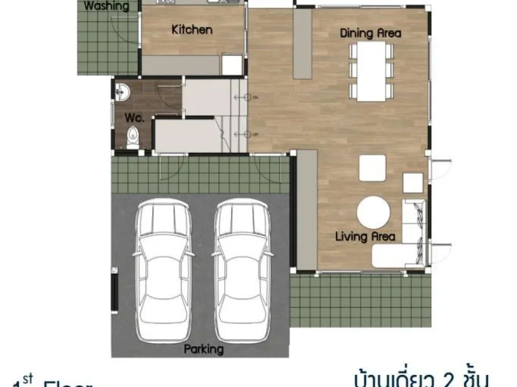 บ้านเดี่ยว 2 ชั้น 3ห้องนอน3ห้องน้ำจอดรถ2คัน พื้นที่ใช้สอย 193 ตรม เลขที่ 111100 บ้านทรัพย์ธานี กรีนวิลล์ ตตาขัน อบ้านค่าย จระยอง