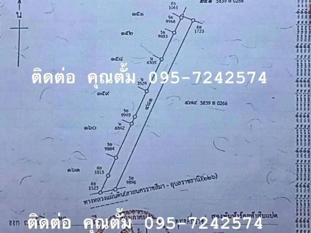 ขายที่ดิน 16 ไร่ ที่ดินติดริมถนน ออุทุมพรพิศัย จศรีสะเกษ