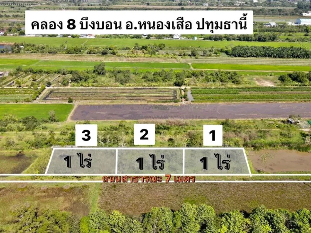 แปลงใหม่ ทำเลดี คลอง 8 เนื้อที่ 1 ไร่ หนองเสือ ปทุมธานี