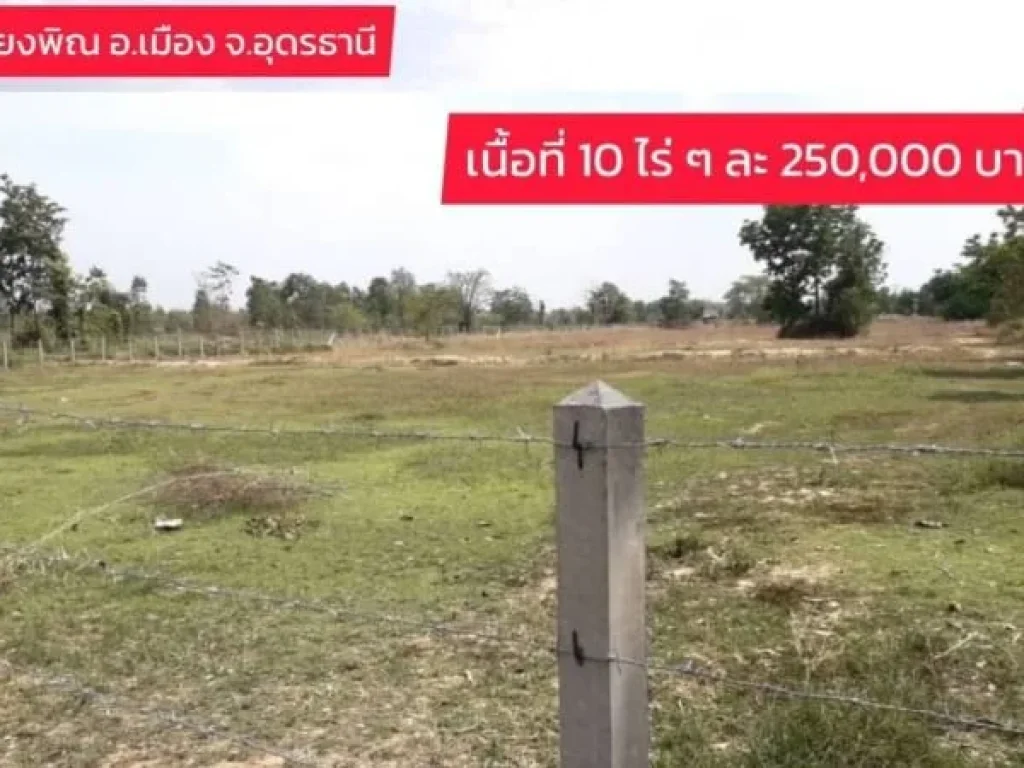 ขายที่ดินสวย ถูก 10 ไร่ เหมาะทำการเกษตร ตเซียงพิณ เมือง อุดรธานี