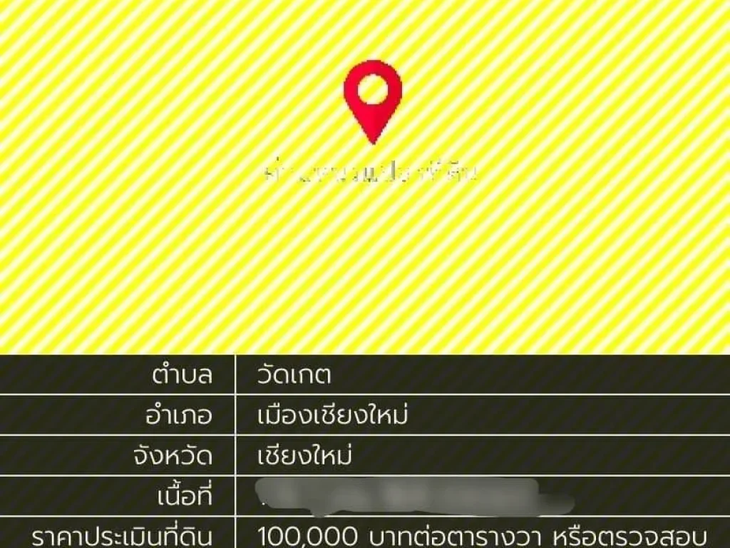 ขายต่ำกว่าประเมิน ที่ดิน 1-1-16 ไร่ ย่านโซนเก่า ตวัดเกต