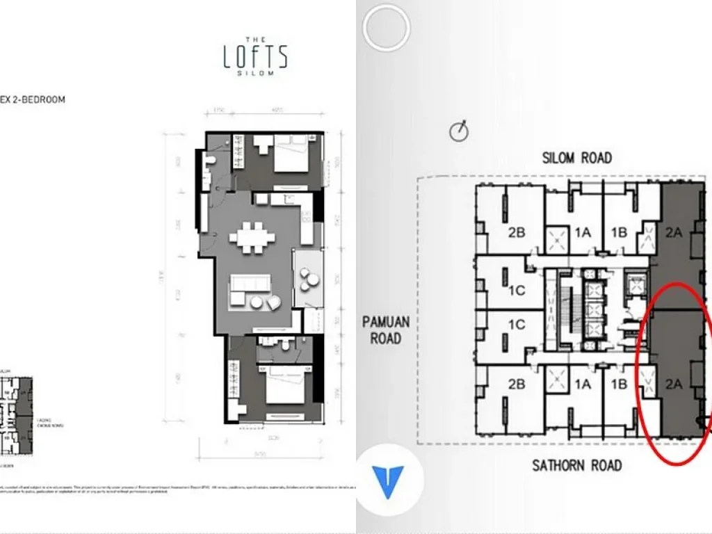 คอนโด เดอะ ลอฟท์ สีลม ใกล้ BTS สุรศักดิ์ 2 ห้องนอน 2 ห้องน้ำ