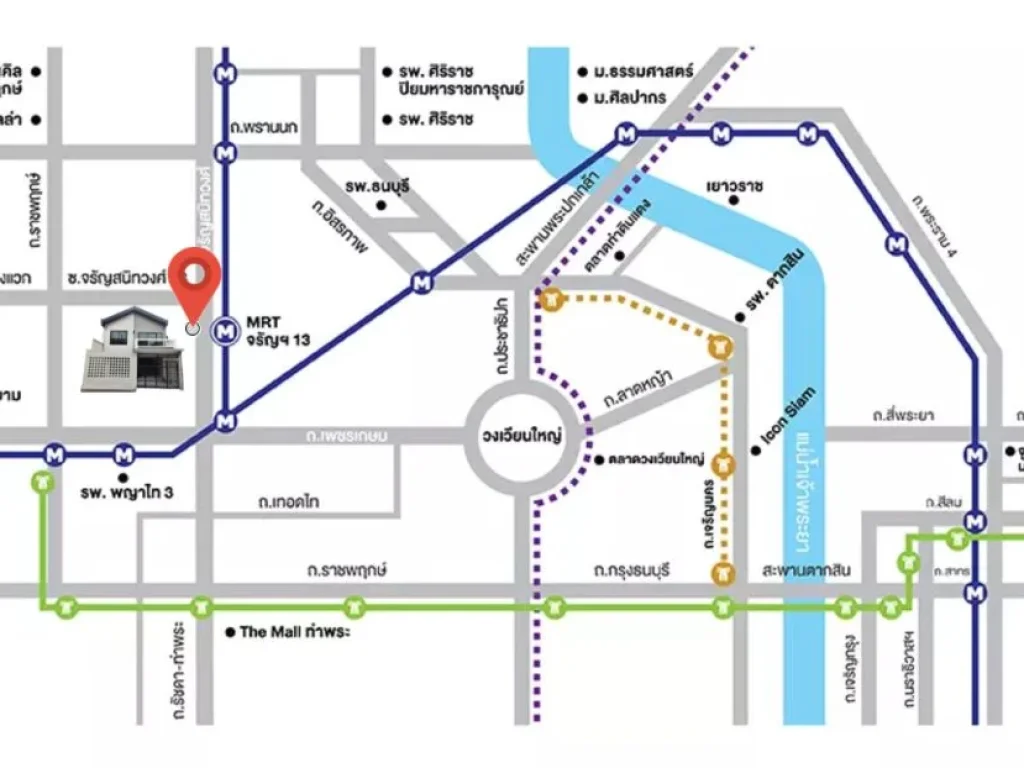 ขายบ้าน ใจกลางเมืองติดรถไฟฟ้าเดินแค่ 3 นาทีถึงสถานี MRT จรัญ