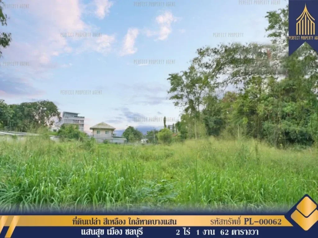 ที่ดินเปล่า สีเหลือง ใกล้หาดบางแสน แสนสุข ชลบุรี ทำเลดี