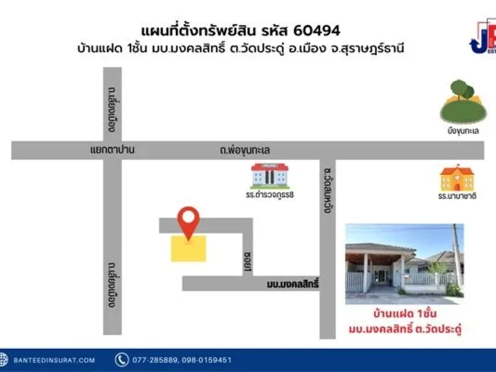 ขาย บ้านแฝด 1ชั้น มบมงคลสิทธิ์ ตวัดประดู่ สุราษฎร์ธานี