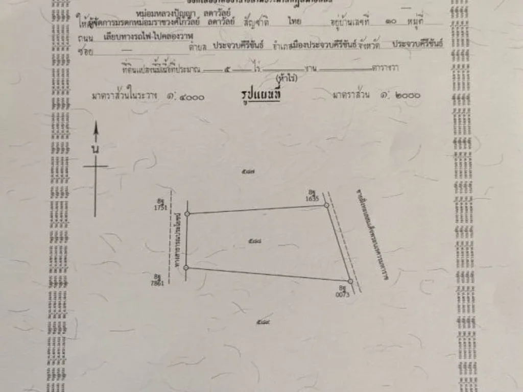 ที่ดินเปล่า ติดชายทะเล จประจวบคีรีขันธ์