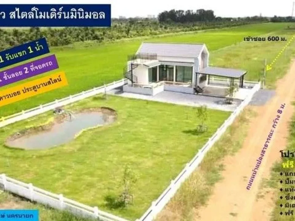 บ้านสวยสไตล์โมเดิร์นมินิมอล ท่ามกลางธรรมชาติ วิวทุ่งนา คลอง26