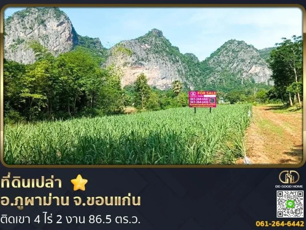 ที่ดินเปล่า 4 ไร่ 2 งาน 865 ตรว อภูผาม่าน จขอนแก่น