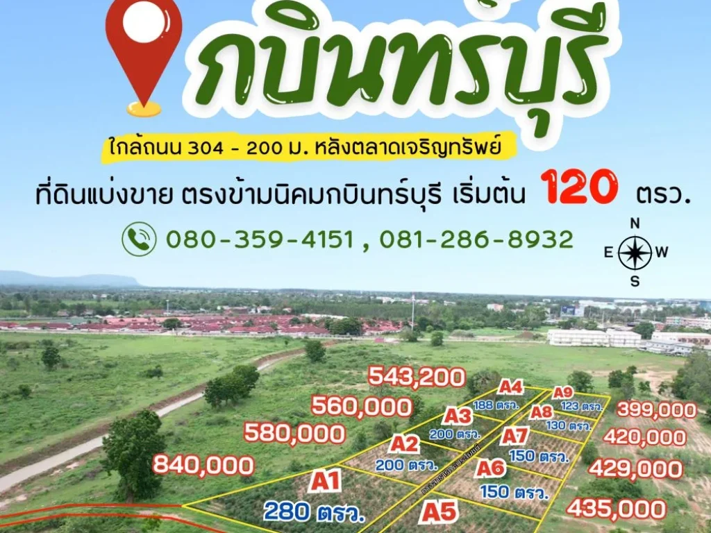 ขายที่ดินหลังตลาดเจริญทรัพย์ เริ่มต้น 123 ตรว ยกแปลงเริ่มต้น