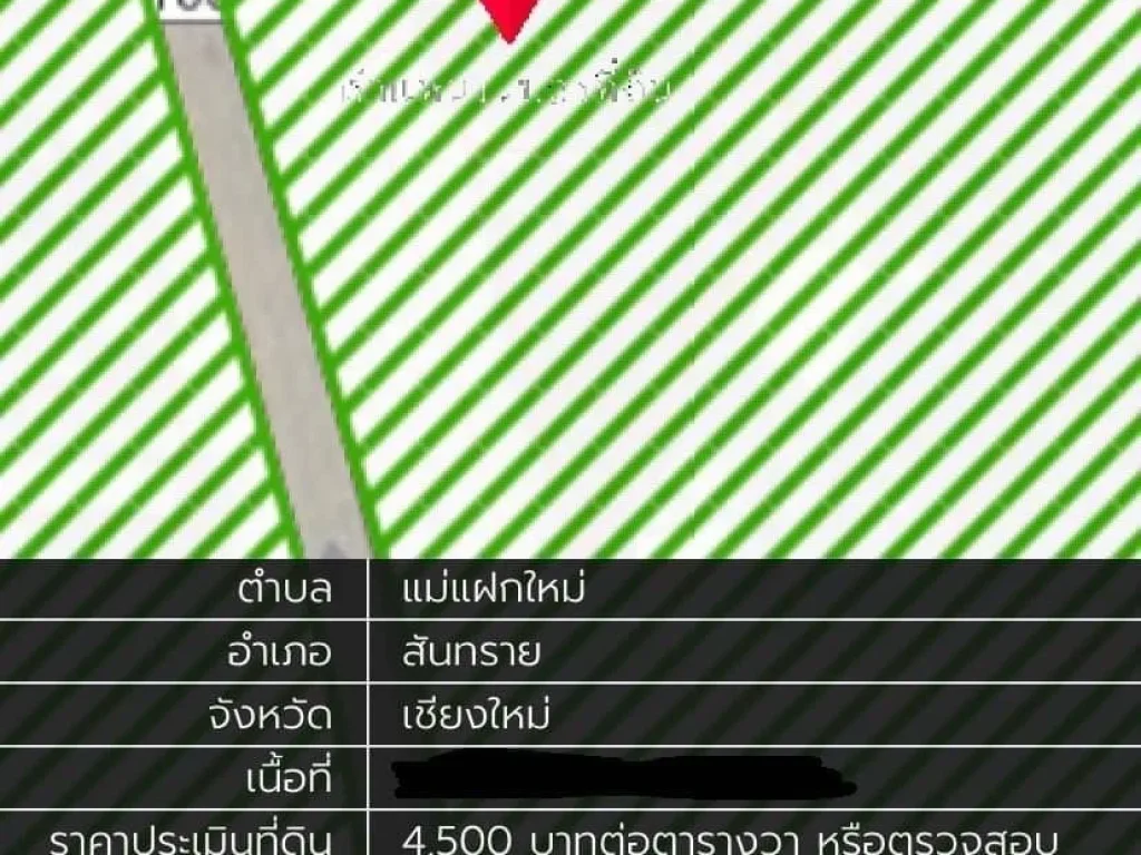 ขายที่ดิน 138 ตรว ติดถนนเชียงใหม่-พร้าว ใกล้ตลาดแม่แฝก