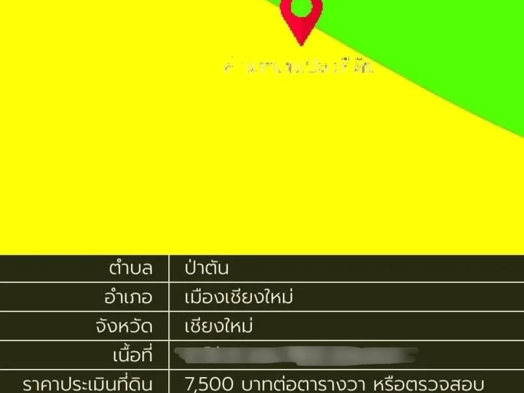 ขายที่ดินผังเหลืองแปลงหัวมุม ใกล้น้ำปิง 2-2-47 ไร่ ตป่าตัน