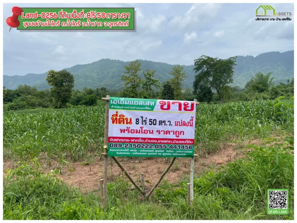 ที่ดิน สำหรับสร้างบ้านหรือการเกษตร ติดถนนสายบ้านน้ำพี้-น้ำปาด