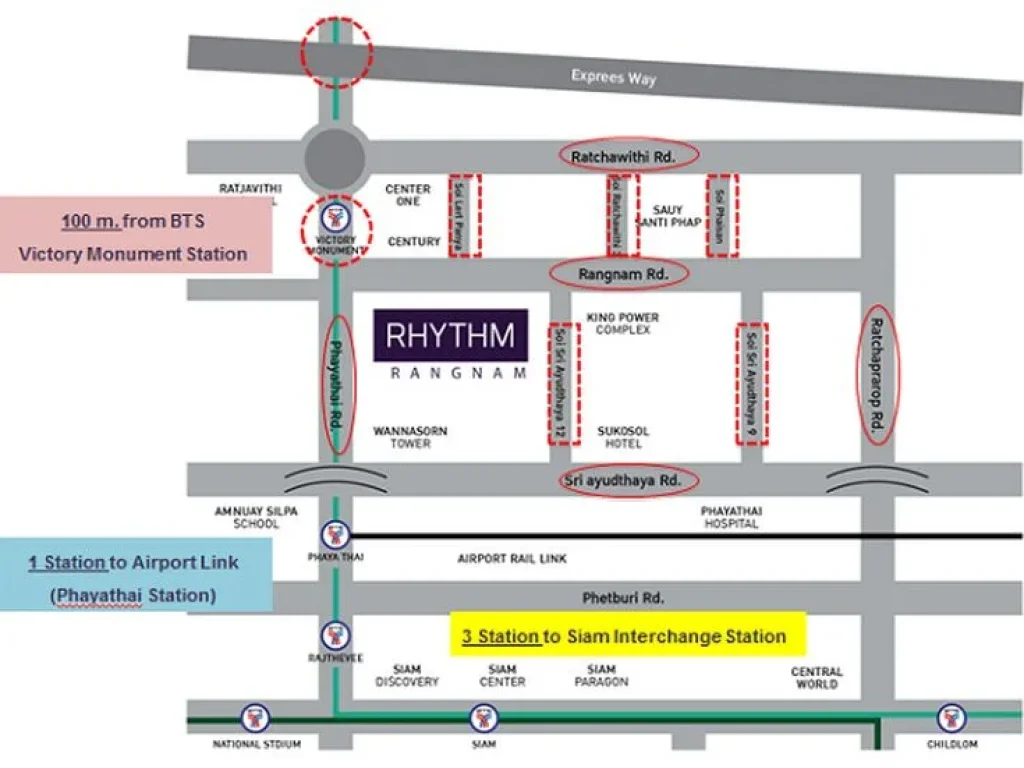 Condo Rhythm Rangnam ติดรถไฟฟ้า BTS อนุสาวรีย์ชัย มีหลายห้อง