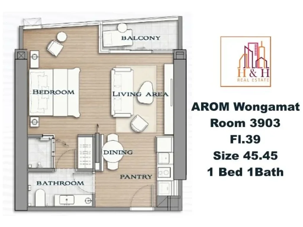 คอนโดใหม่ ติดทะเล AROM Wongamat 45ตรม ชั้น39 1ห้องนอน วิวทะเล