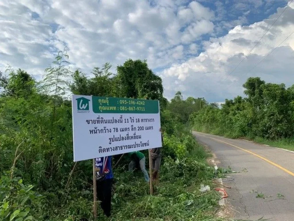 ขายที่ดินทำจัดสรร ราคาถูก น้ำไม่ท่วม ติดถนนดำ ยางชุม