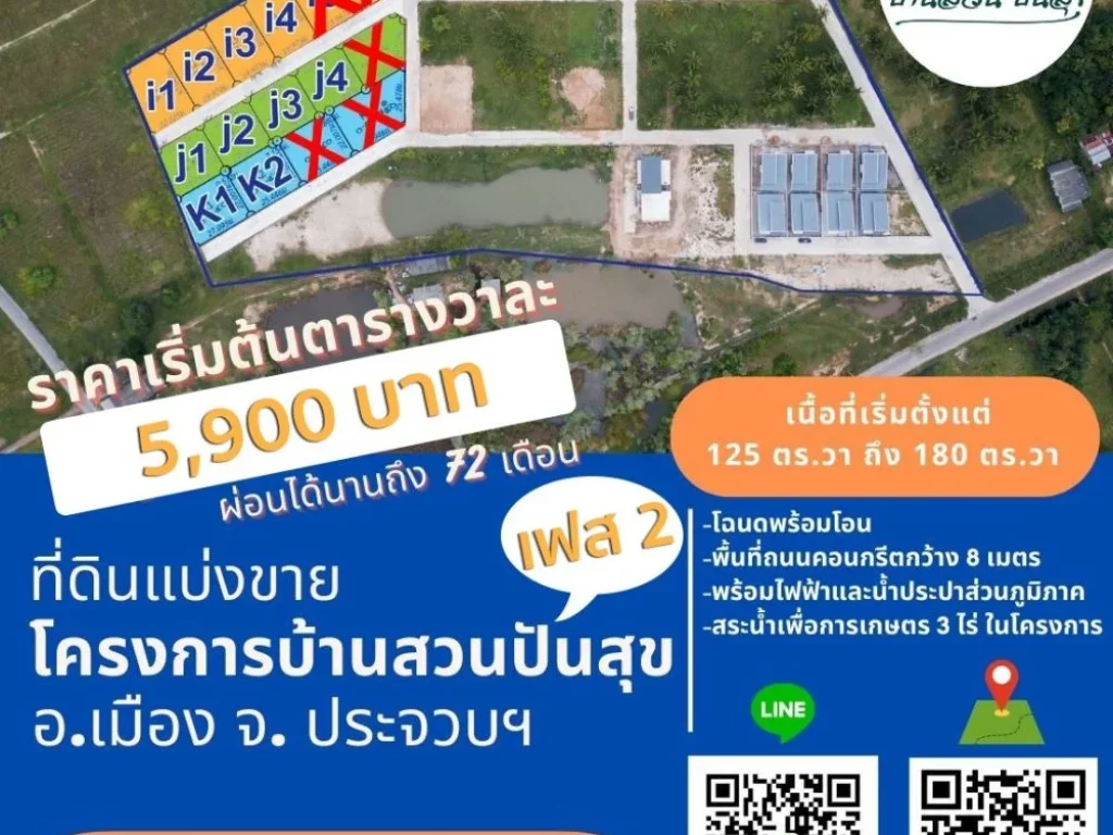 ที่ดินประจวบแบ่งขาย ที่ดินโฉนด 125-150 ตรวา