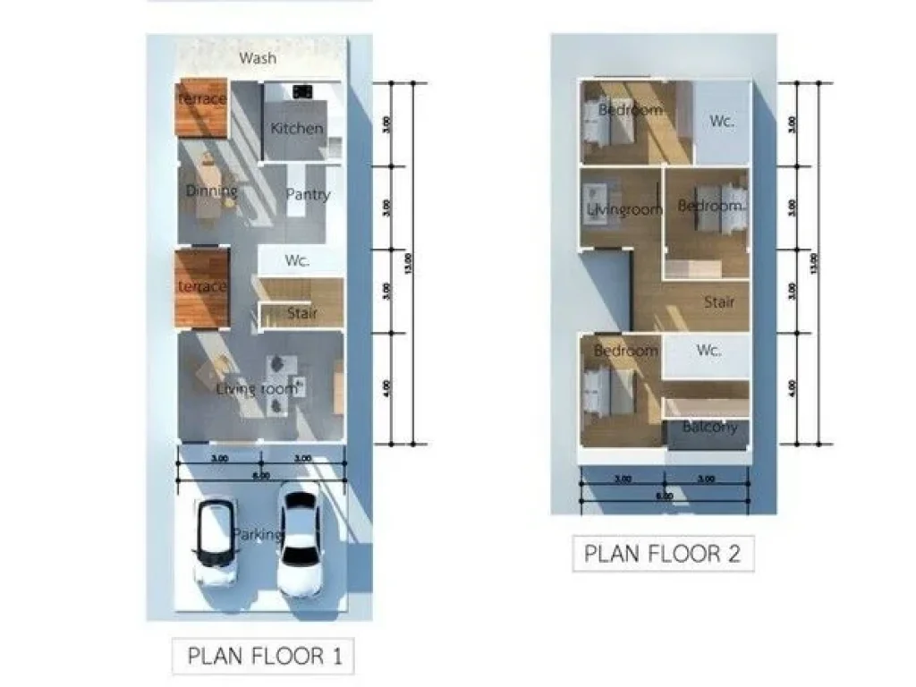 บ้านเดี่ยว 2 ชั้น 3 ห้องนอน 3 ห้องน้ำ ตั้งอยู่ในทำเลที่สะดวก