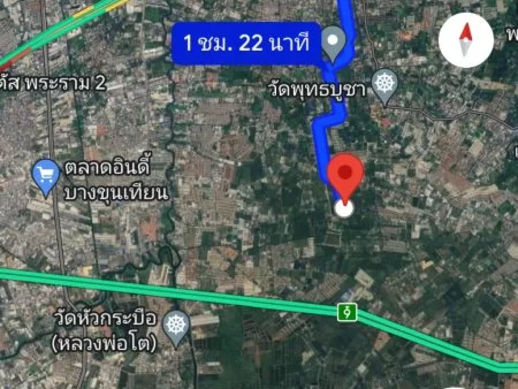 ขายที่ดินท่าข้าม 6-1-75 ไร่ ติดถนนสาธารณะ ซอย อนามัยงามเจริญ