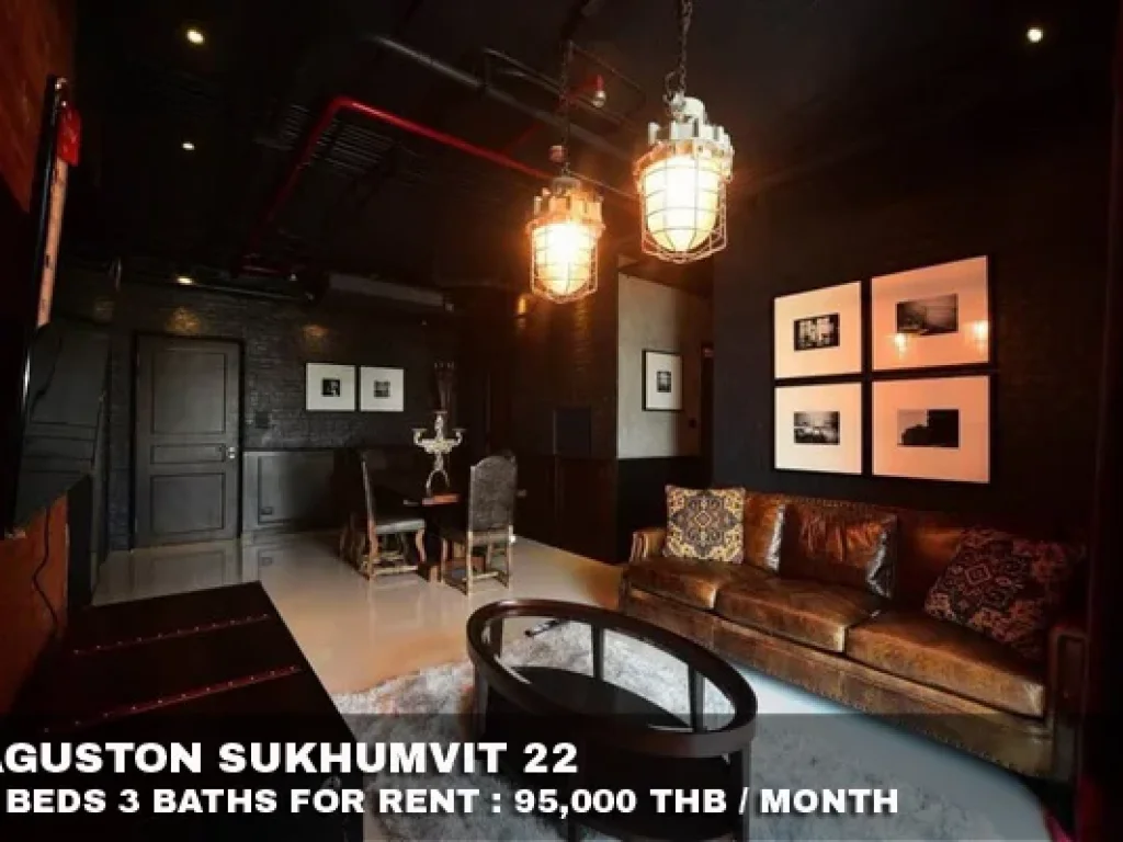 เช่า FOR RENT AGUSTON SUKHUMVIT 22 3 beds 3 baths 137 Sqm 95000 PET FRIENDLY