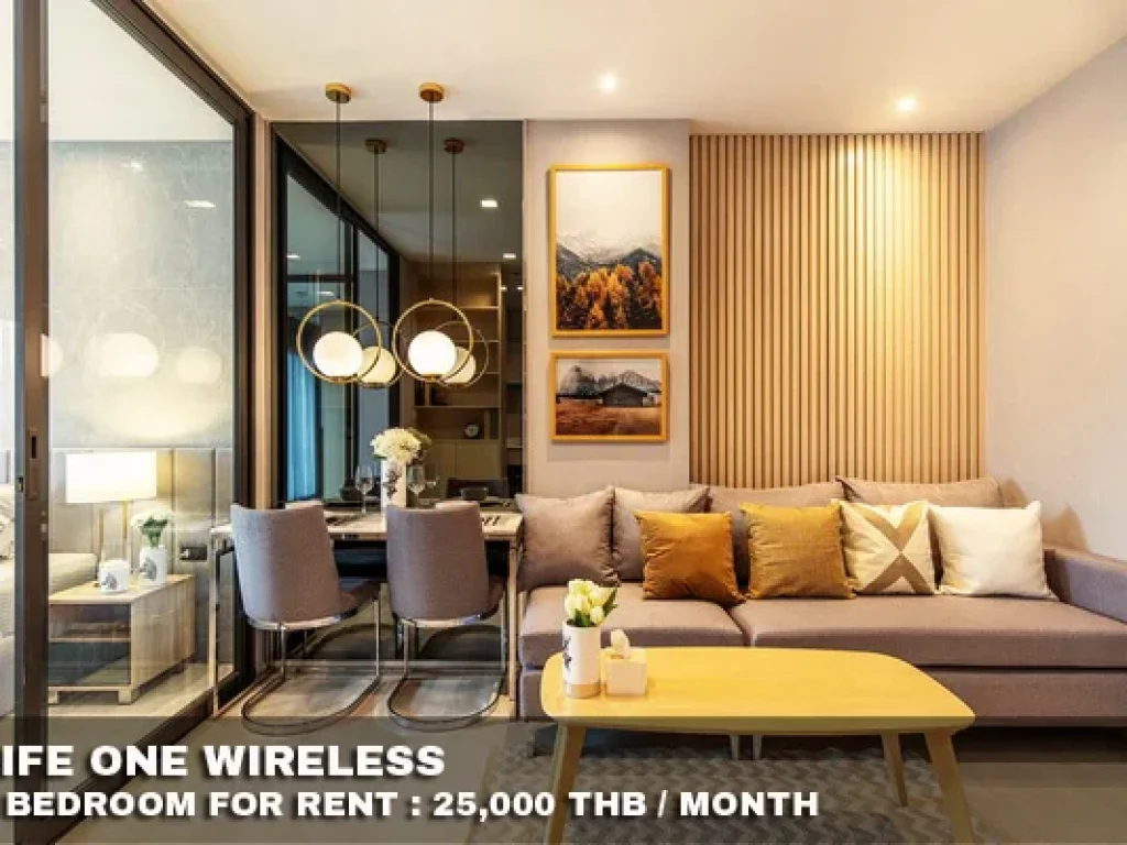 เช่า FOR RENT LIFE ONE WIRELESS 1 bedroom 35 Sqm 25000 CLOSE BTS PLOENCHIT