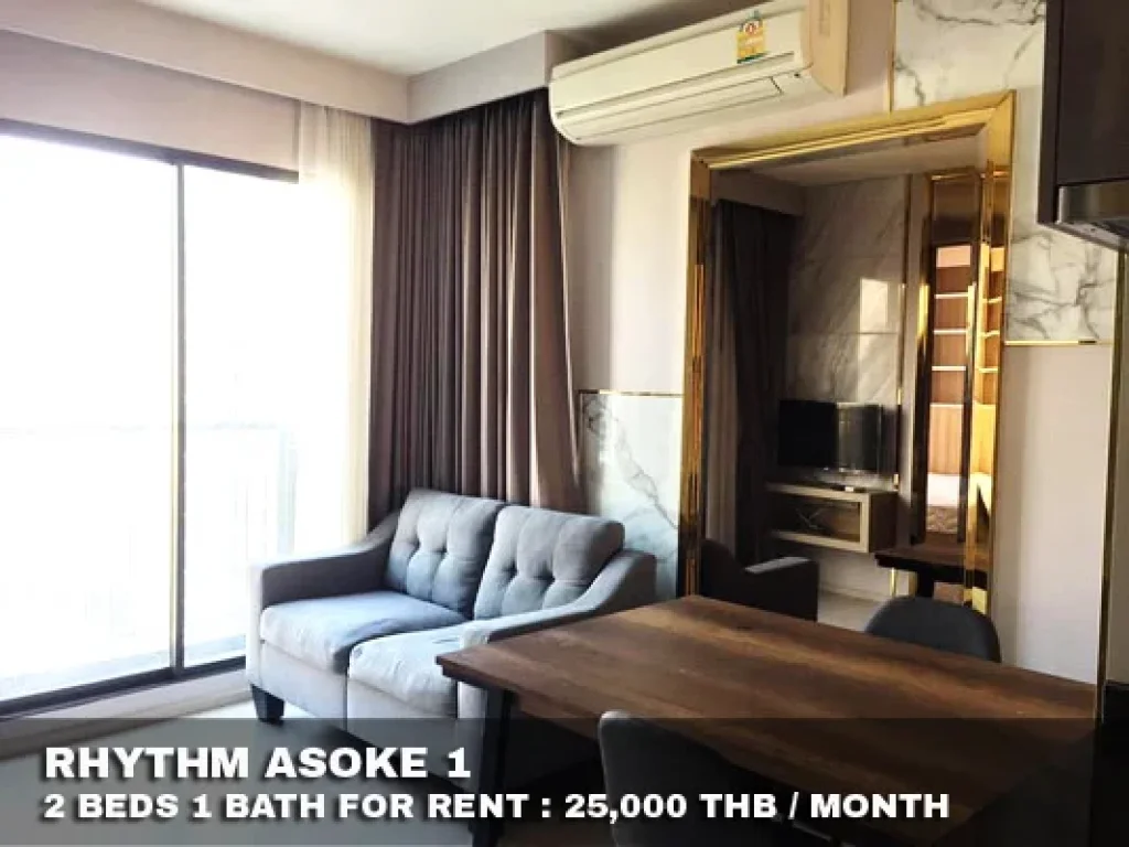 เช่า FOR RENT RHYTHM ASOKE 1 2 beds 1 bath 42 Sqm 25000 CLOSE MRT RAMA 9