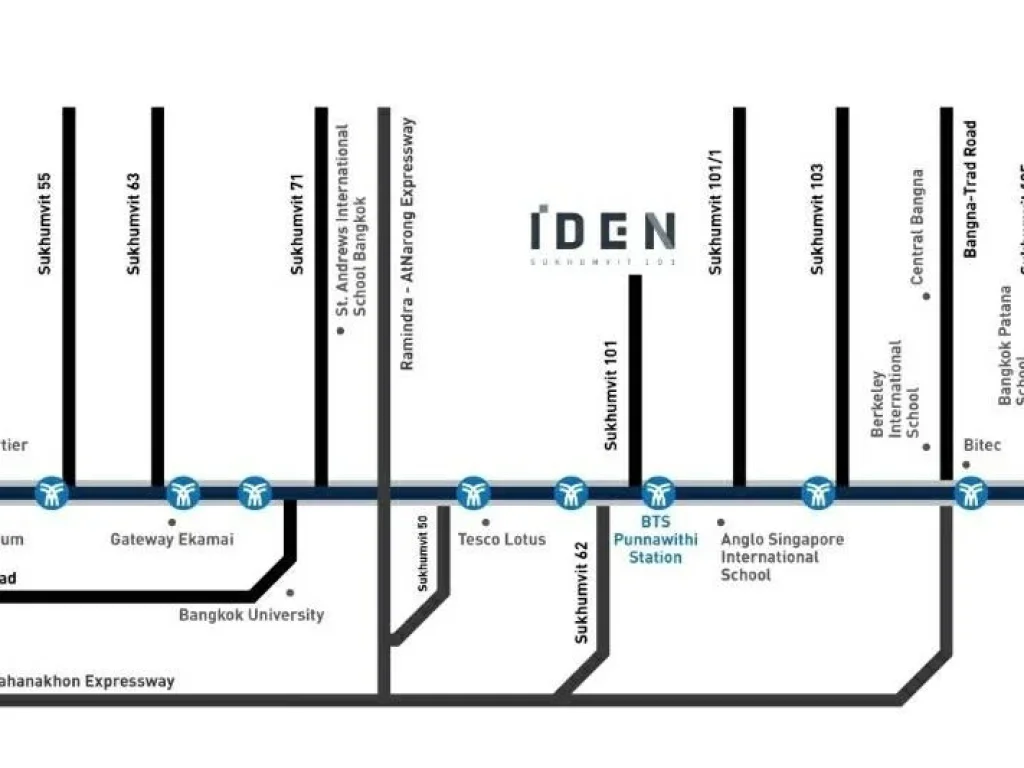 IDEN Sukhumvit 101 บ้านแฝด 3 ชั้นครึ่ง ในซอยปุณณวิถี 44 ห่างจาก BTS ปุณณวิถี 19 กม เริ่ม 198 ลบ