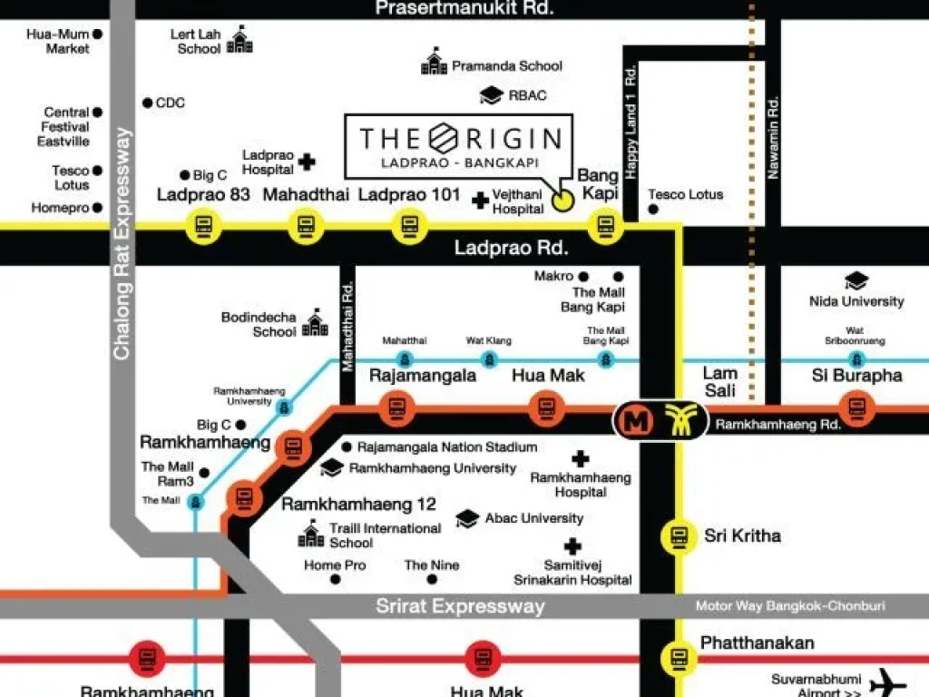 ขายคอนโด โครงการ ดิ ออริจิ้น ลาดพร้าว บางกะปิ ถนนลาดพร้าว