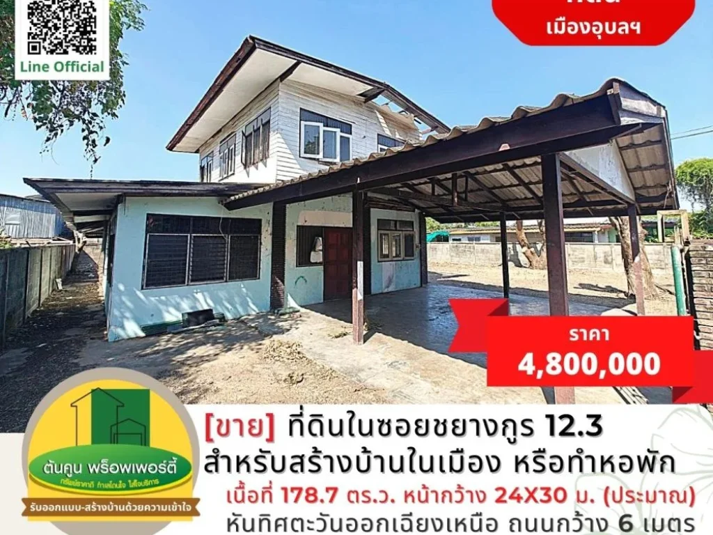 ขายที่ดินในซอยชยางกูร 123 เหมาะสำหรับสร้างบ้านในเมือง