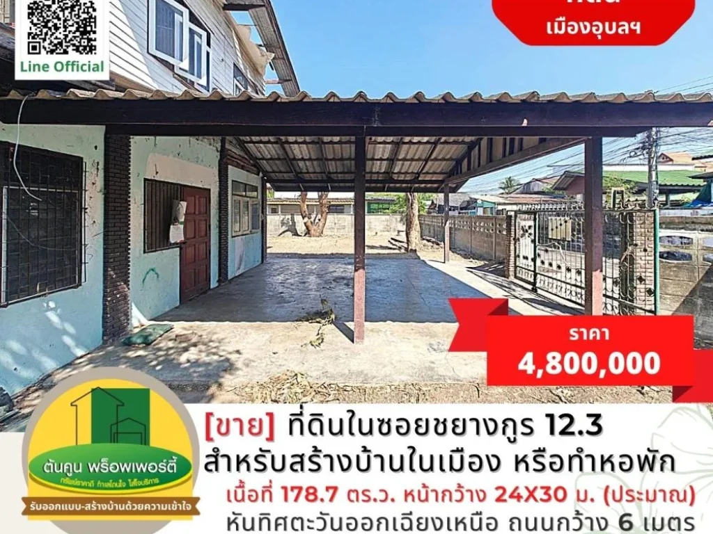 ขายที่ดินในซอยชยางกูร 123 เหมาะสำหรับสร้างบ้านในเมือง