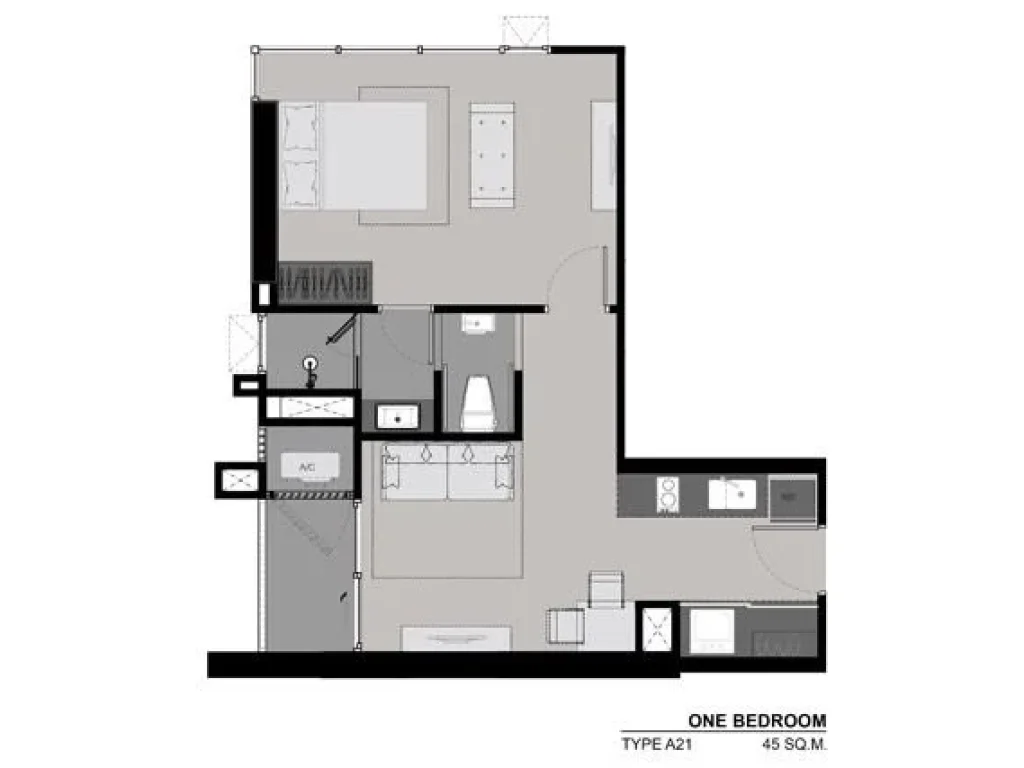 ขาย ห้องมุม เฟอร์ฯ ครบ 4520 ตรม 1ห้องนอน ตกแต่งสวย คอนโด