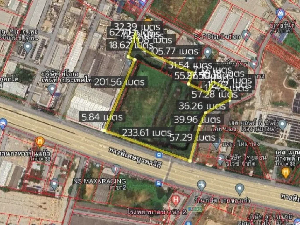 ขายที่ดิน ผังสี ม่วง ติดถนนใหญ่บางนาตราด กม 23 จำนวน 23ไร่