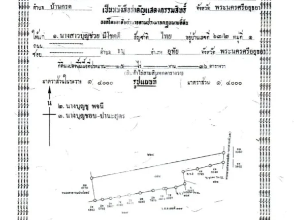 ขายที่ดินบริเวณถนนทางหลวงสายเอเชีย หมายเลข 1 บางปะอิน-อยุธยา