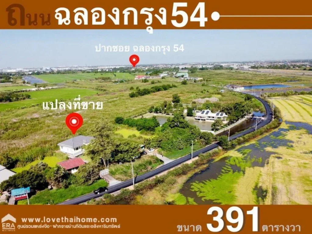 ขายที่ดินพร้อมบ้าน ซฉลองกรุง 54 ลาดกระบัง พื้นที่ 391 ตรว