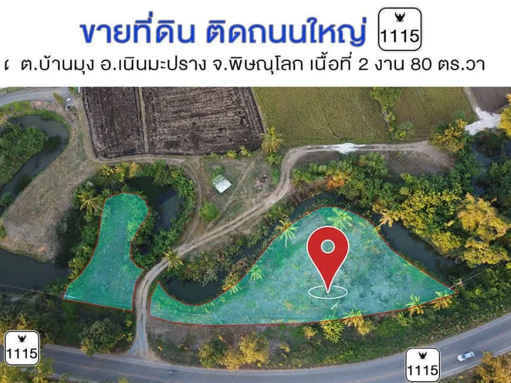 ที่ดินเจ้าของขายเอง บ้านมุง เนินมะปราง พิษณุโลก จำนวน 2 งาน