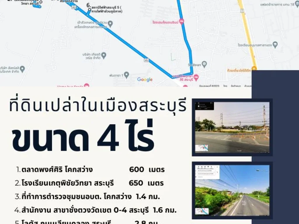 ปล่อยเช่าที่ดินเปล่า พิกัด เมืองสระบุรี ค่าเช่าตามแต่ตกลง