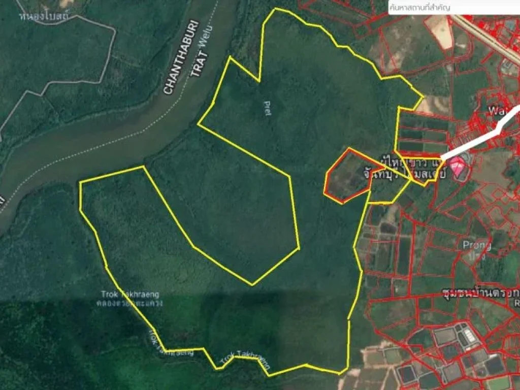 ขายที่ดินติดริมแม่น้ำเวฬุ 1000 ไร่ ใกล้ถนนสุขุมวิท จ ตราด