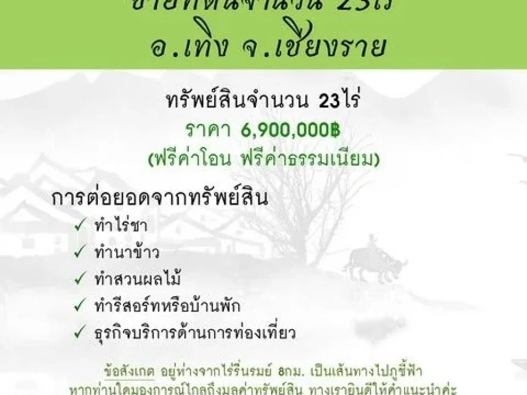 ขายที่ดิน 23 ไร่ 70 ตารางวา อเทิง จเชียงราย ราคา 6900000