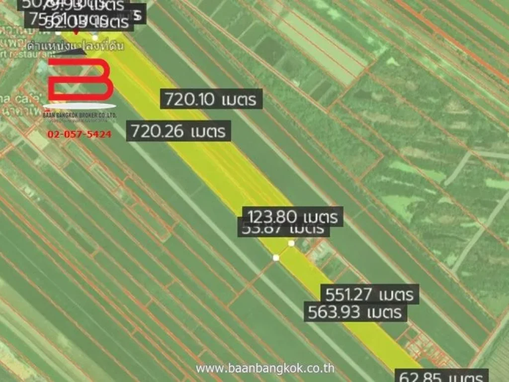 ที่ดินเปล่า ซอยวัดบางปลานัก เนื้อที่ 70-1-57 ไร่ ถนน