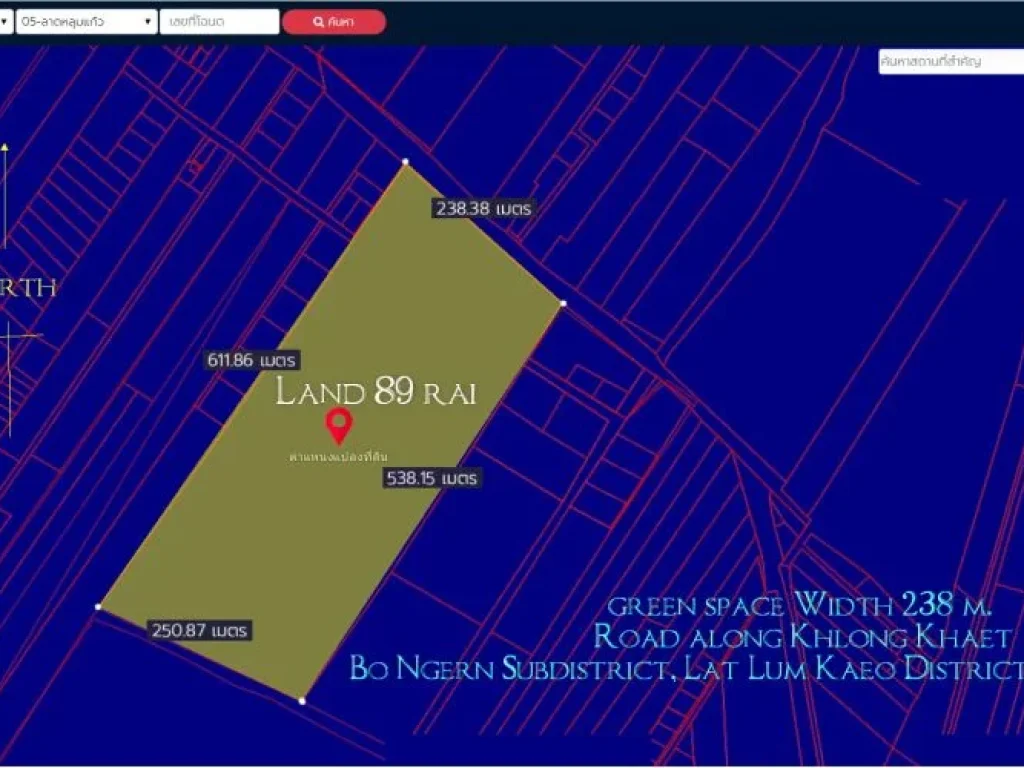 ขายที่ดิน89ไร่ พื้นที่สีเขียว หน้ากว้าง 234ม