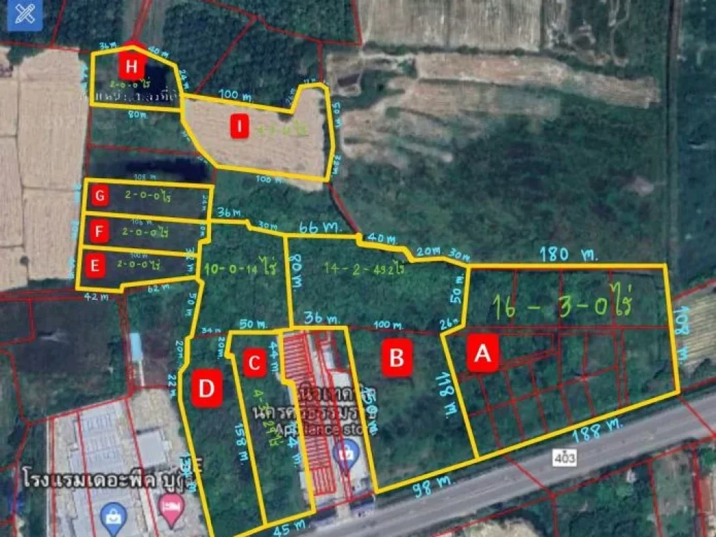 ที่ดินทำเลทองติดถนน4เลนเซ็ลทรัลนครศรีธรรมราชรัศมี200-500เมตร